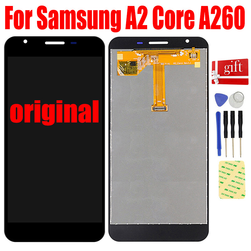 LCD ต้นฉบับสําหรับ Samsung Galaxy A2 Core จอแสดงผล LCD Monitor Pantala พร้อมแผงสัมผัส A260 A260F A26