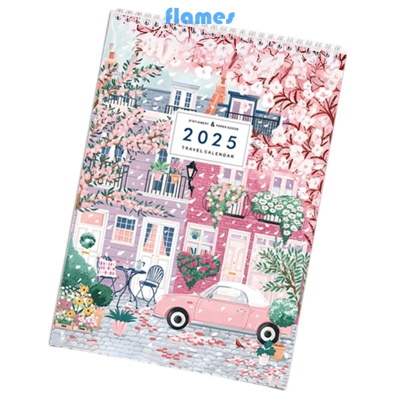 FL 2025 Travel Journey Wall Calendar Runs จากเดือนมกราคม 2025 Twin-Coil Binding 2025 Wall รายเดือน C