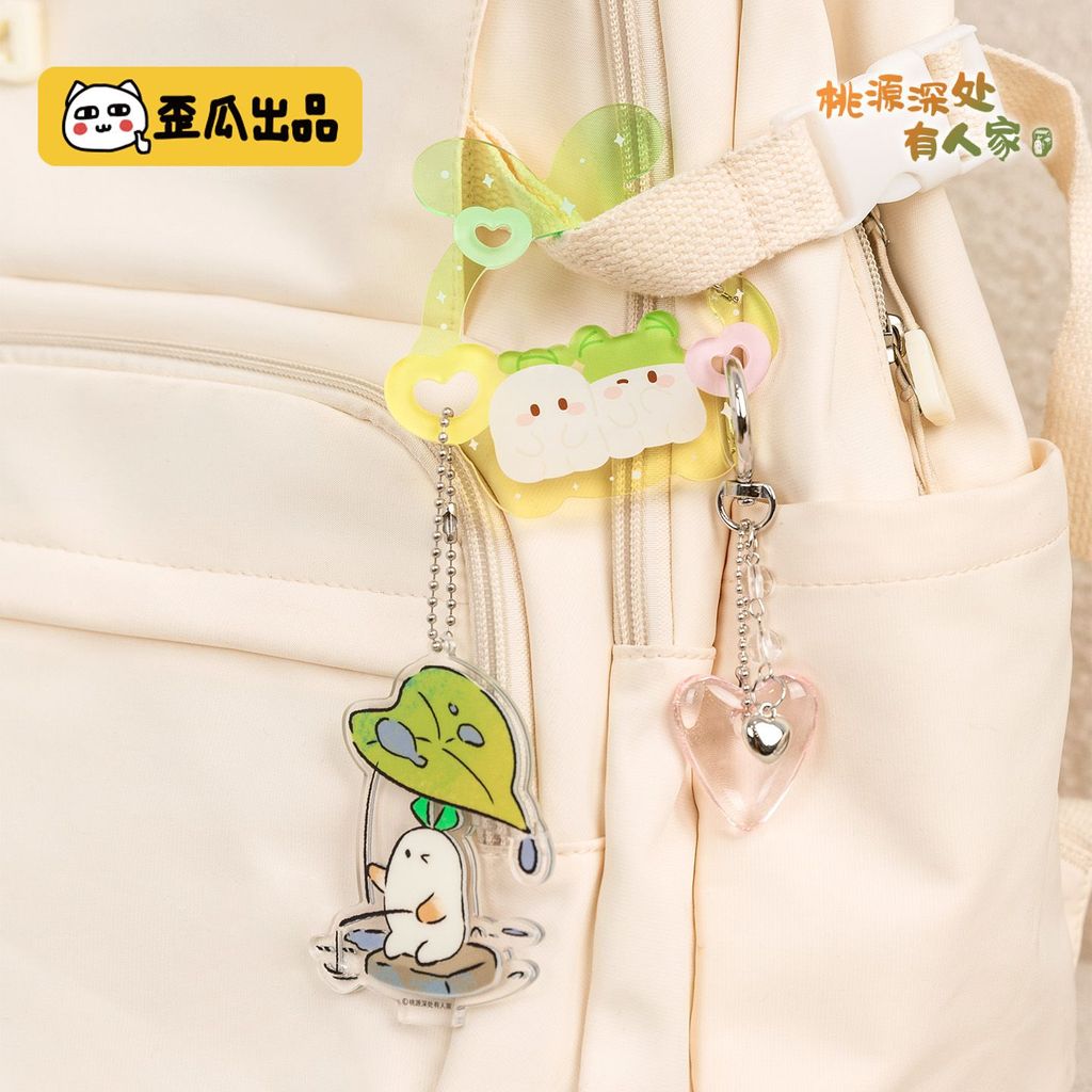 ผลิตโดย Crooked Melon Taoyuan มีจี้หัวเข็มขัดอะคริลิครุ่น q พวงกุญแจน่ารักจัดเก็บ Carabiner มี Yak ค