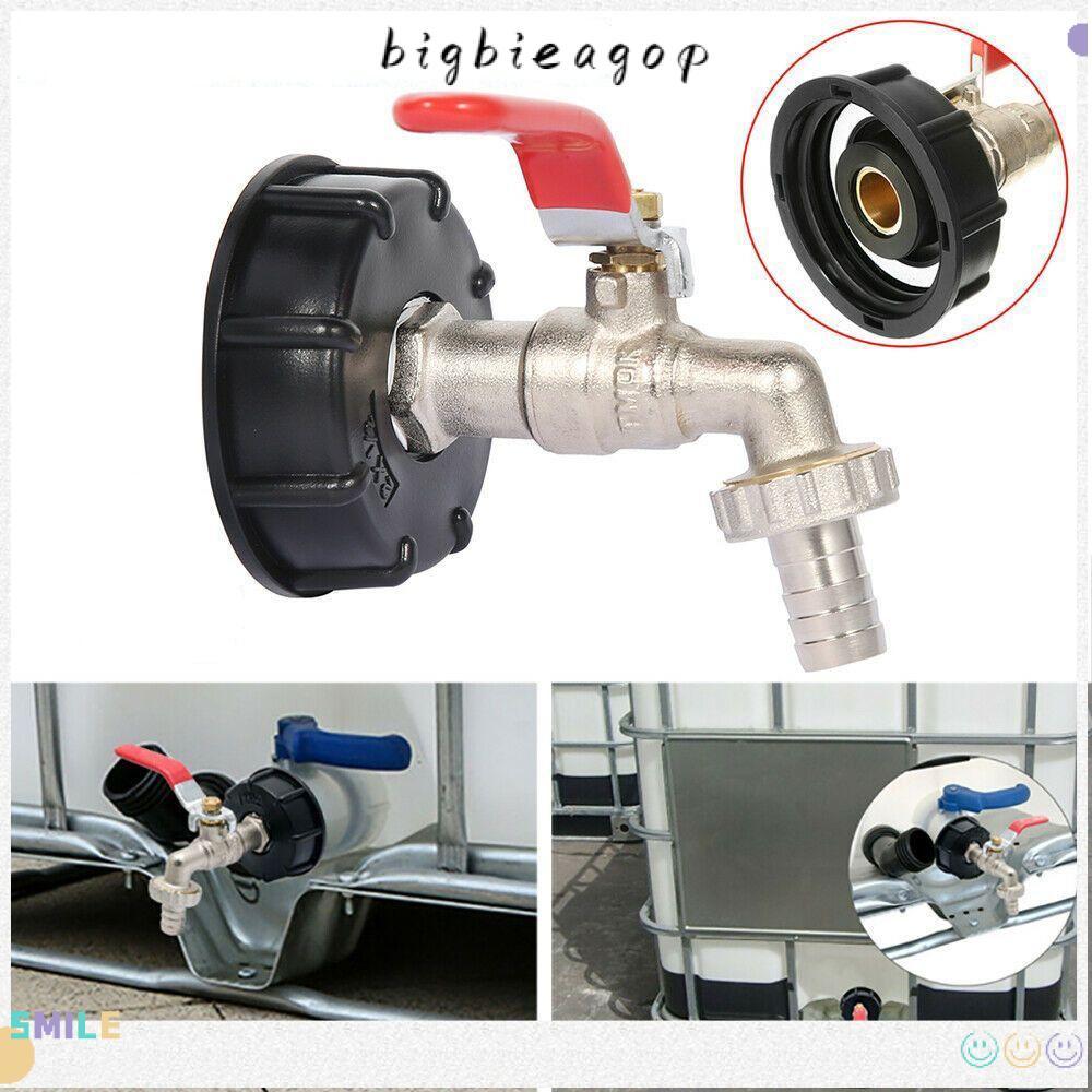 BIGBIEGOP IBC Tank Tap Adapter, S60*6 ด้ายหยาบ 1/2'' 3/4 ขั้วต่อ Water Butt Tap, คุณภาพสูงเปลี่ยนวาล์ว Fitting Garden Tap ในครัวเรือน