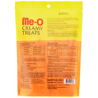 [จัดส่งจากคลัง] ME O Creamy Treats ขนมครีมแมวเลีย รสแซลมอน 15 g 20 ชิ้น [8850477015753]