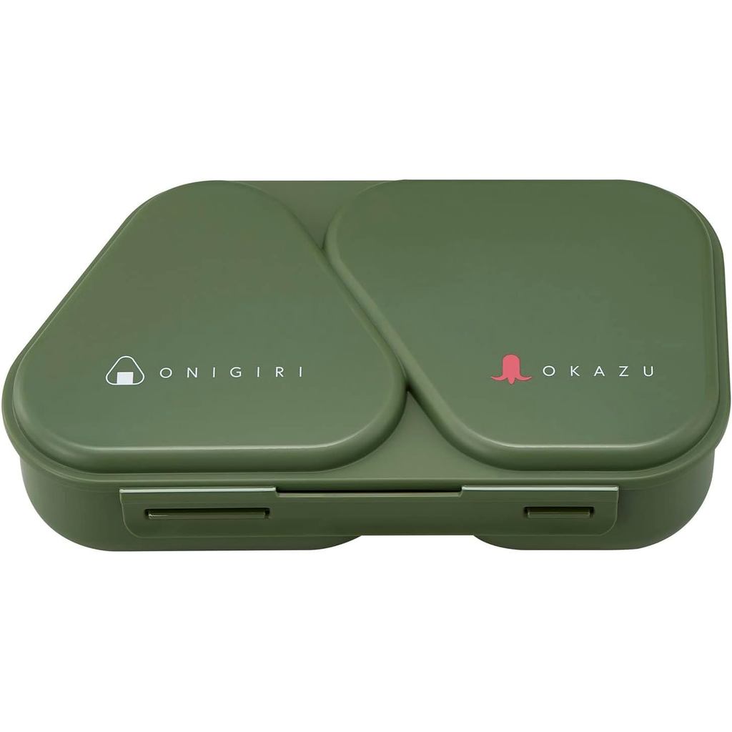 OSK Onigiri Lunch Case Bento Box Khaki 465ml Made in Japan Onigirazu Fits Side Dishes Microwave Safe