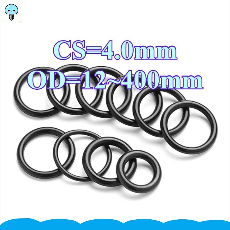 CS4.0mm แหวนซีลยาง O-ring O-ring OD12-400mm แหวนซีลน้ํามันไนไตรล์, ปะเก็นสีดํากันน้ําและทนอุณหภูมิสู