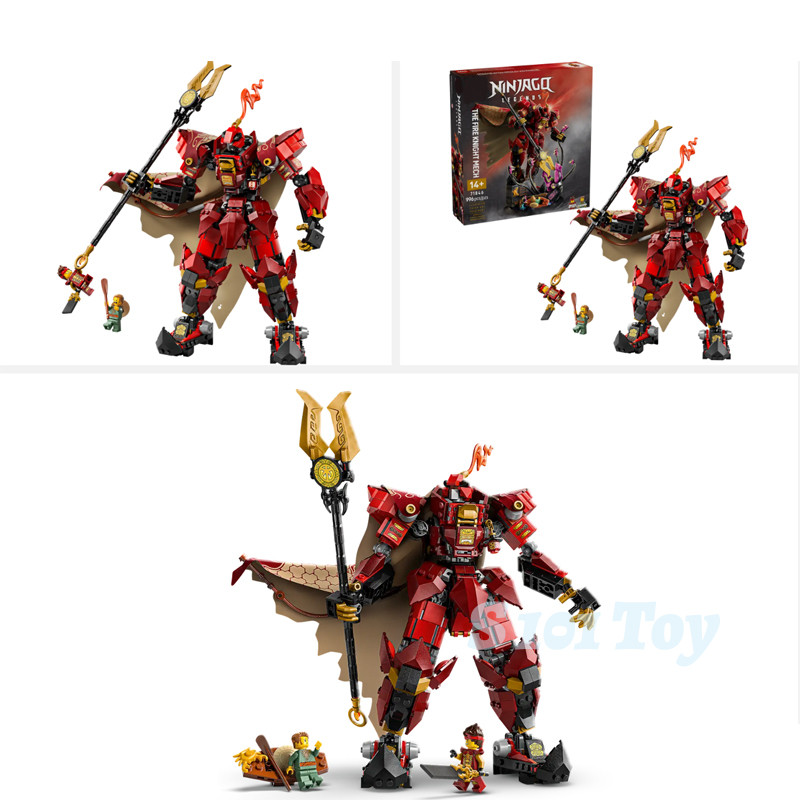 คัดลอก DIY Ninjago The Fire Knight Mech 71846 (996 ชิ้น) STEM Budgeling Blocks ของเล่นเด็กของขวัญสํา