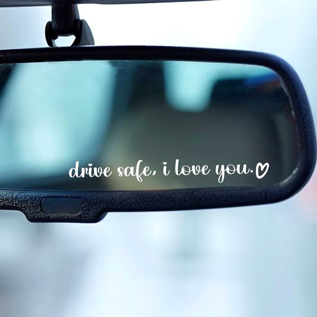 Aolamegs 5 Pack Drive Safe, I Love You สติ๊กเกอร์, สีขาว I Love You Drive Safe Mirror Sticker for Ca