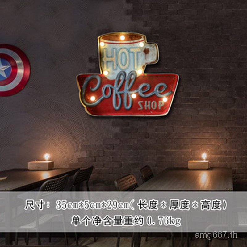 Retro Store ภาพวาดดีบุก Cafe ผู้ผลิตผนังสามมิติไฟ LED ตกแต่งนุ่มตกแต่งบ้านขายส่งแขวนผนัง 77PW