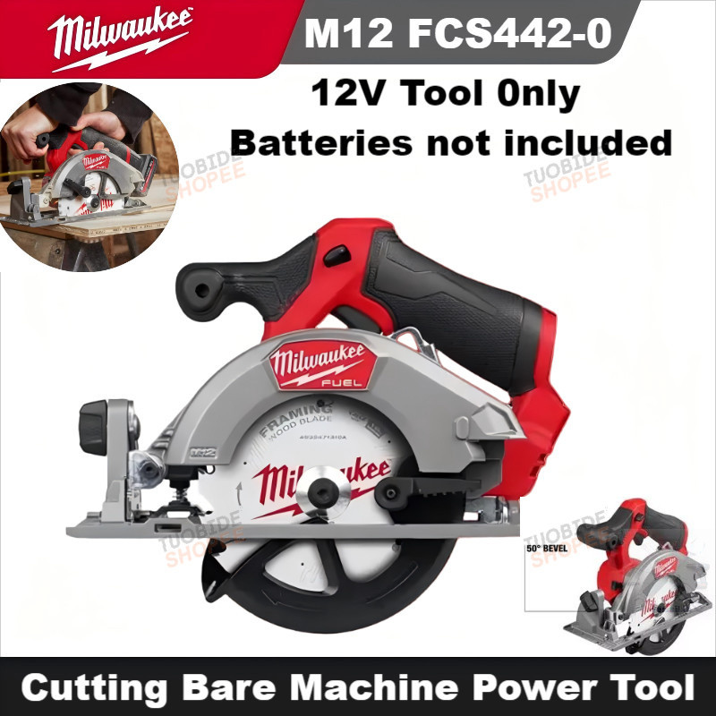 Milwaukee M12 FCS442-0 FUEL™ SUB เลื่อยวงเดือนขนาดกะทัดรัดไฟ LED ไร้สายแบบไม่มีแปรงคมตัดเครื่องเปลือยเครื่องมือไฟฟ้า
