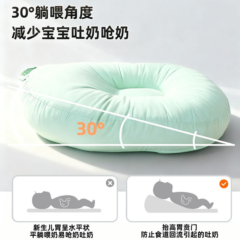 Wu Wuyuan Slope หมอนเด็ก Anti-Spitting Milk Slope Pad Anti-choking ให้นมบุตรทารกแรกเกิดนอนหมอนให้นมค