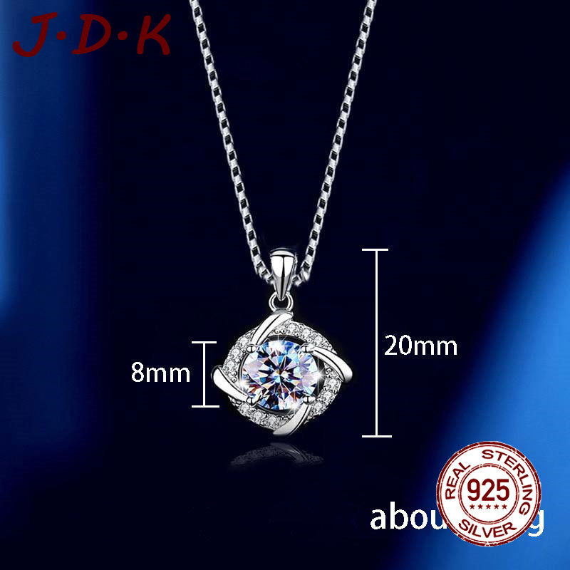 JDK Creative 925 สร้อยคอเงิน Four Leaf Clover จี้ผู้หญิง