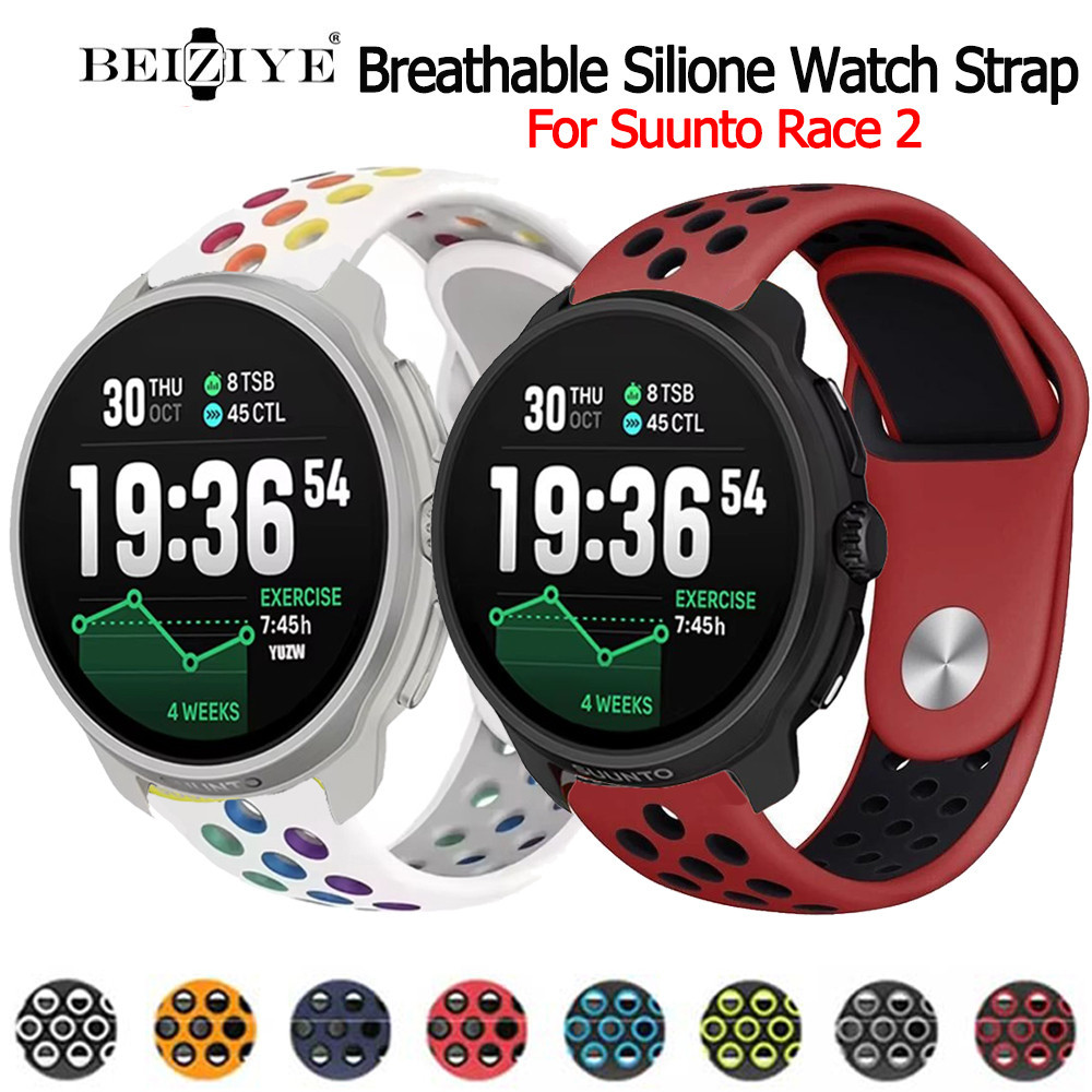 สายรัด สำหรับ Suunto Race 2 สายซิลิโคนสีคู่ sports band สำหรับ Suunto Race 2