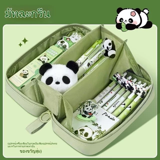 A00133 กระเป๋าเครื่องเขียนที่สวยงาม 2 ชั้นโปร่งใสกระเป๋าดินสอภูเขาไฟสําหรับการสอบเข้าคะแนนสูง