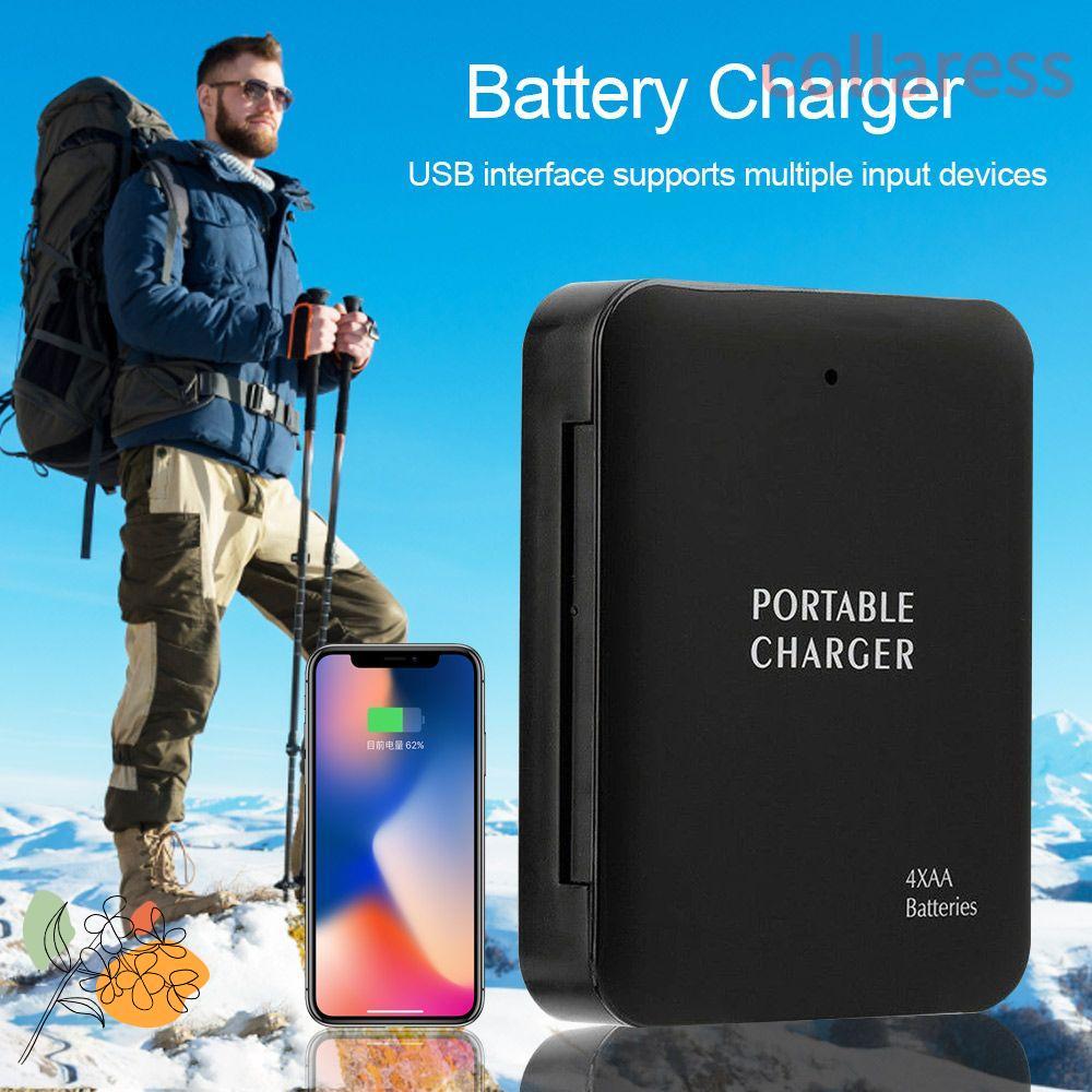 COLLARESS เครื่องชาร์จฉุกเฉิน แบตเตอรี่ AA เครื่องชาร์จโทรศัพท์มือถือ Power Bank แบตเตอรี่มือถือ