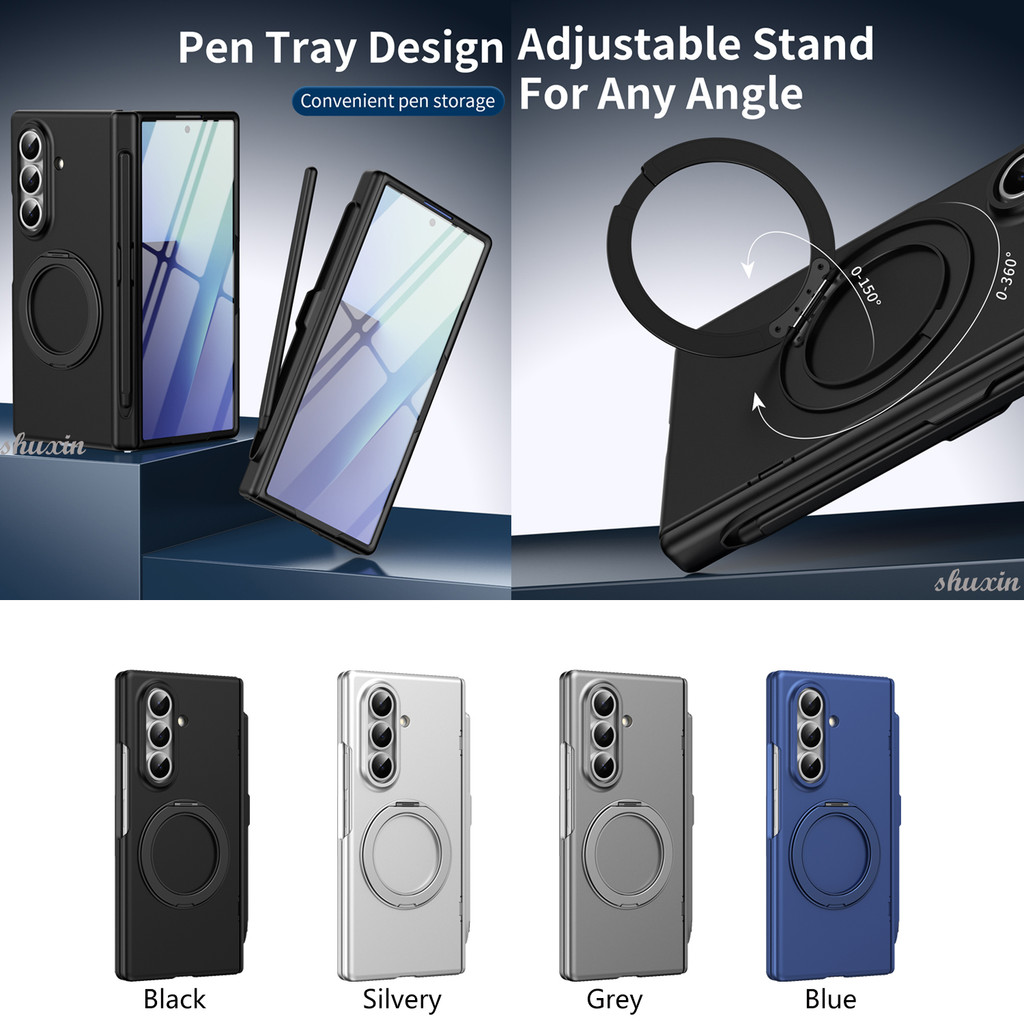 หรูหราแม่เหล็กพับพร้อมปากกาสไตลัสสําหรับ Samsung Galaxy Z FOLD8 Utrla Fold7 Fold6 5 4 3 กันกระแทกไร้สายชาร์จปลอกพร้อมตัวป้องกันหน้าจอด้านหน้า