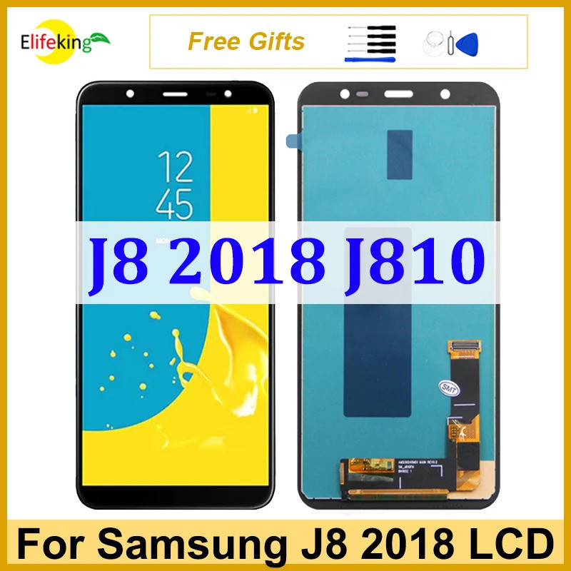Original สําหรับ Galaxy J8 2018 J810 จอแสดงผล LCD SM-J810G J810Y SM-J810F Touch Digitizer เปลี่ยนเคร