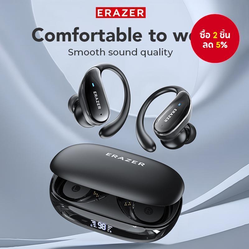 หูฟัง ERAZER XT80 Pro แบบไร้สาย Bluetooth 5.4 พร้อมฟังก์ชันตัดเสียงรบกวน ANC หูฟังสำหรับกีฬา กันน้ำ 
