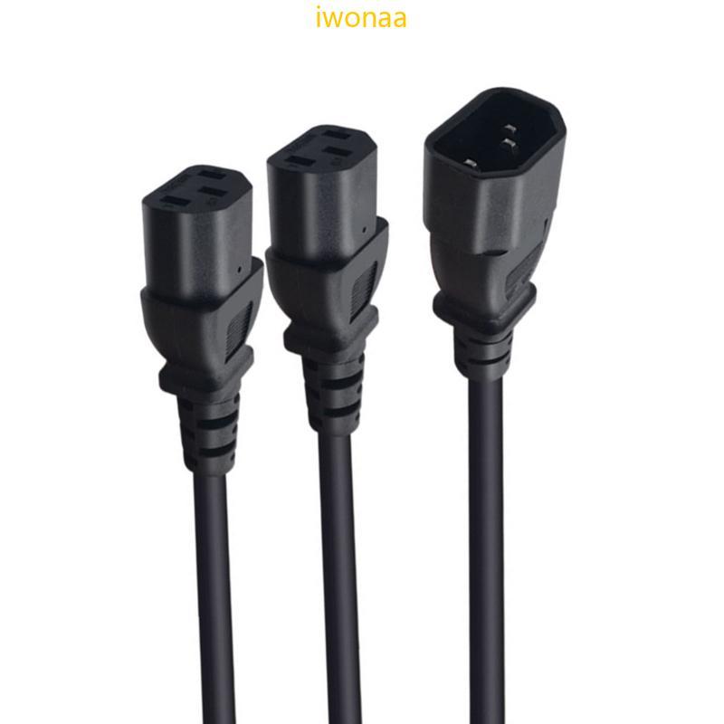 Iwo IEC320 C14 ถึง 2C13 สายไฟ IEC320 C14 ชาย 2C13 หญิง Power Converters อะแดปเตอร์สายไฟ