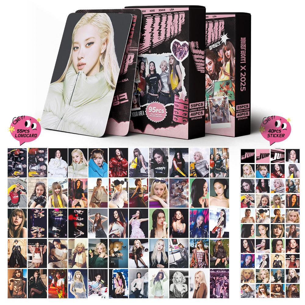 [5.7 * 8.6 ซม.] 95 ชิ้น JUMP สติกเกอร์การ์ดขนาดเล็ก BP Card ROSE สติ๊กเกอร์ JENNIE สนับสนุน LISA สติ