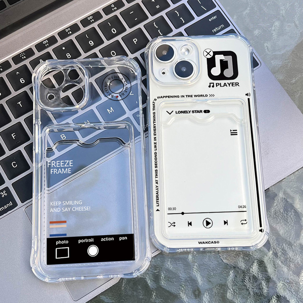 เคสใส สำหรับ TPU เคส For iPhone 11 15 13 12 14 Pro Max 6 7 8 Plus XR XS Max ซองใส่บัตรรูปถ่ายแบบใสสำหรับ เคสไอโฟนเคส