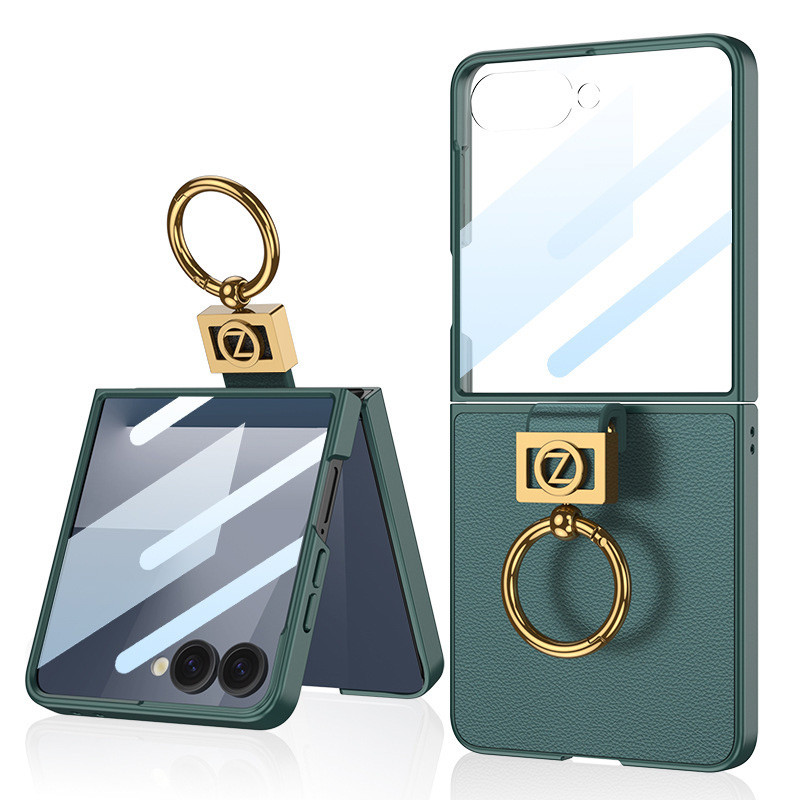 สําหรับเคสโทรศัพท์ Samsung Galaxy Flip 7 Flip 7 ฟิล์มเปลือกเคสในตัวที่ใส่แหวน Flip 7 เคสกันกระแทก