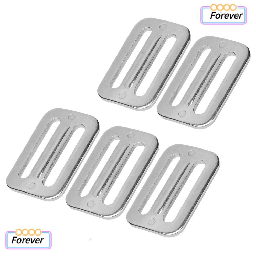 FOREVER 5 PCS โลหะ Triglide สไลด์, ความแข็งสูงสแตนเลสปรับสไลด์หัวเข็มขัด, Fine Workmanship 2.8 x 1.8