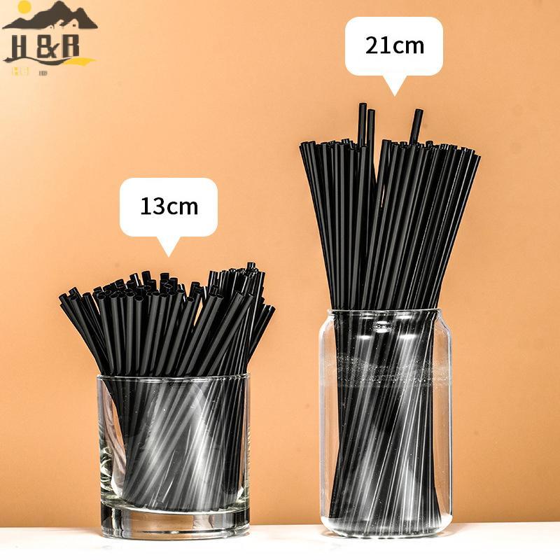 H&B Nov 500 ชิ้นหลอดค็อกเทลแบบใช้แล้วทิ้ง 21/13 ซม.สีดํายาวสั้นงานแต่งงาน Supplie {th}
