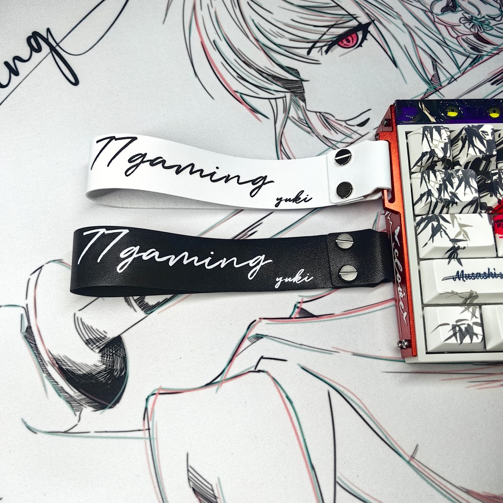 77gaming ลายเซ็นที่ไม่ซ้ํากันที่กําหนดเอง wooting คีย์บอร์ดริบบิ้นจี้ไมโครไฟเบอร์หนัง ATK68 คีย์บอร์