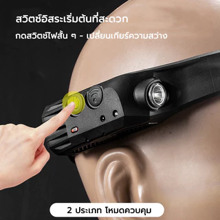 ไฟฉายคาดหัว LED เหนี่ยวนำมือโบกมือ แสงที่แข็งแกร่ง/แสงอ่อน หน้าไฟหน้ากันน้ําที่สว่างเป็นพิเศษ