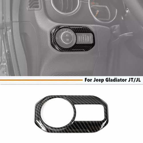For Jeep Gladiator JT/JL 18-25 Carbon Headlight Lamp Switch Button Cover Trim 1P