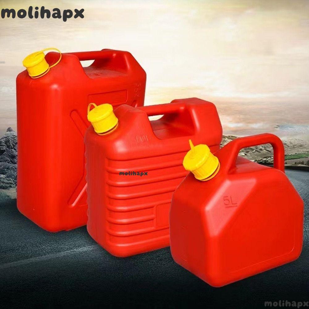 MOLIH ถังอะไหล่เปลี่ยนถังเบนซินหนาพลาสติก 5L/10L HPDE ถังเก็บแคมป์ปิ้ง