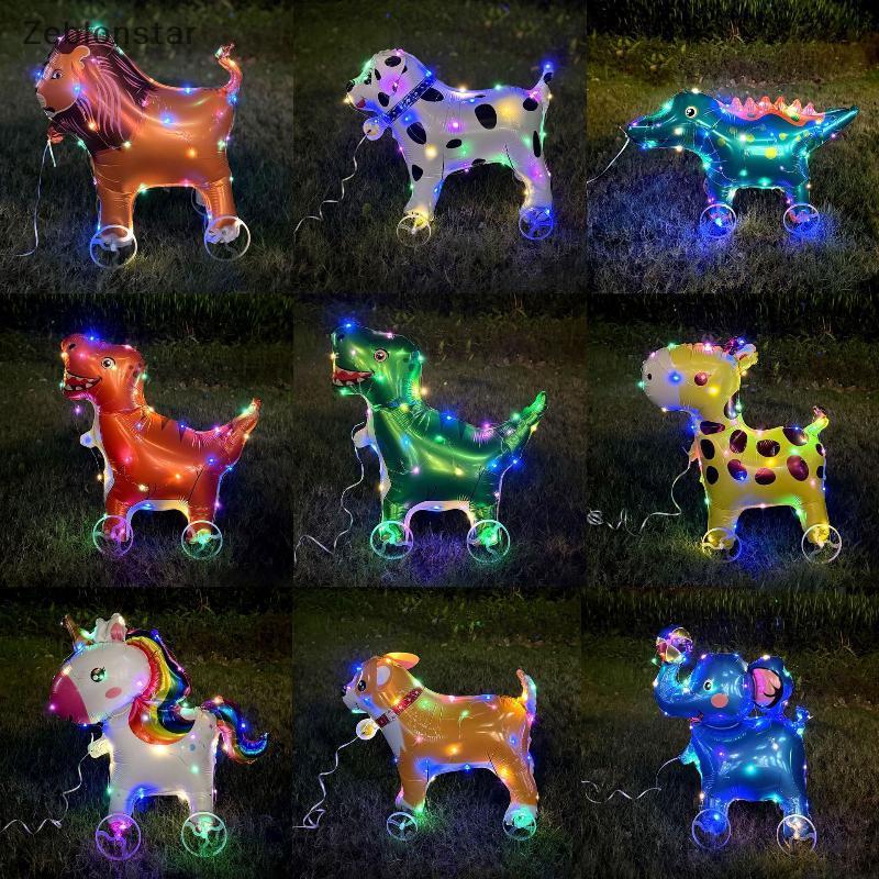 [ดาว] 4ง การ์ตูนเรืองแสงฟอยล์บอลลูนช้างยืนเดินบอลลูนที่มีล้อสําหรับเด็กตกแต่งงานเลี้ยงวันเกิดเด็กอาบน้ํา (ส) - รูปที่ 2