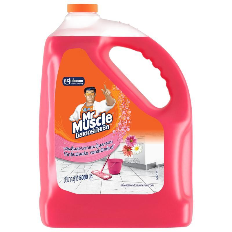 MR. MUSCLE ผลิตภัณฑ์ทำความสะอาดพื้น กลิ่นฟลอรัล สีชมพู ขนาด 5,000 มล.