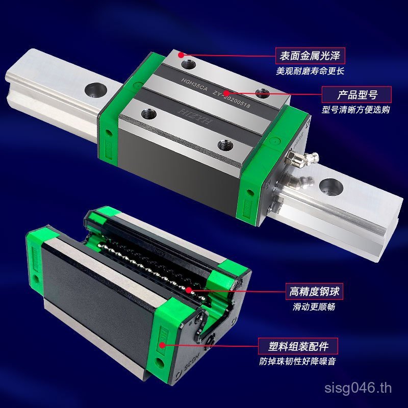 หน้าแปลนเชิงเส้นเชิงเส้น HGW35CCHGH35CA เครื่องมือเครื่องรางสไลด์อุปกรณ์โหลดหนักสแควร์รางตรง Slider 