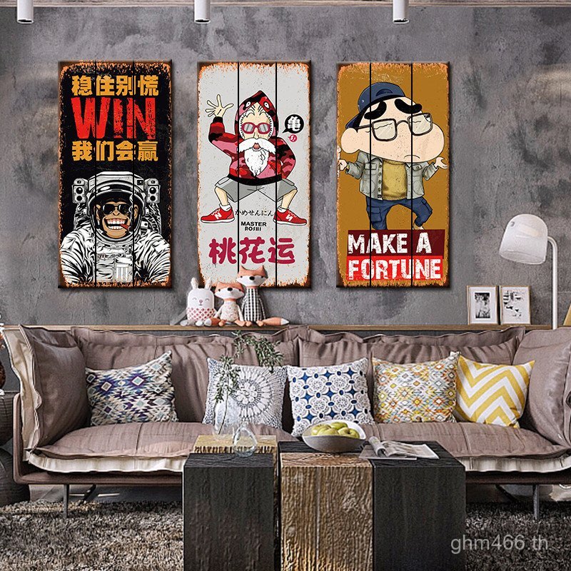 ร้านอาหารที่ไม่ซ้ํากันอเมริกัน A6L Shop อลูมิเนียมไม้กระดานบาร์ Nostalgic ภาพวาดห้องนั่งเล่นตกแต่งภา