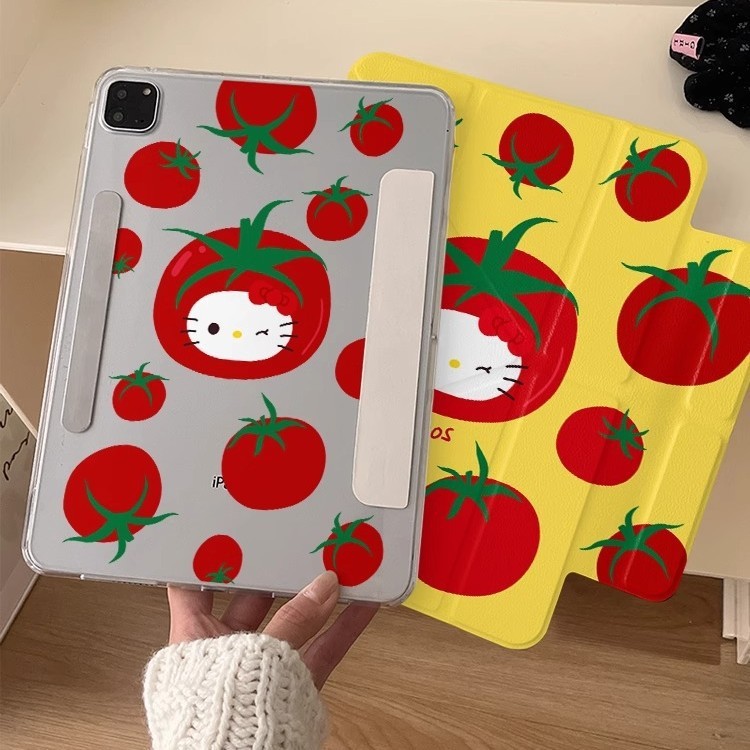มะเขือเทศน่ารัก KT Apple ipad pro2024 เคสป้องกันแท็บเล็ต mini6 การดูดด้านข้างแยก air7/10th การ์ตูน20