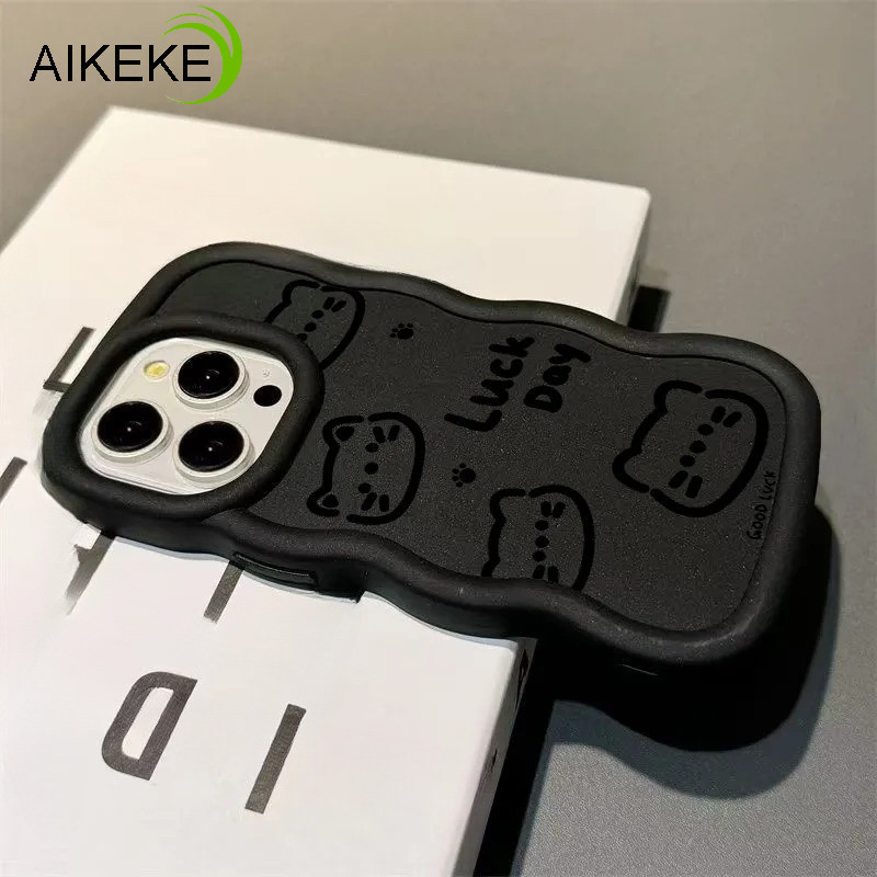 สายน่ารักแมว 3D Wave เคสโทรศัพท์สําหรับ OnePlus 13 12 12R 11 11R 10R 9R 8T 7 Pro 7T Plus 6 6T 5G 4G Macaron Matte ปกหลังการ์ตูนคู่สีทึบกันกระแทกปลอกนุ่ม