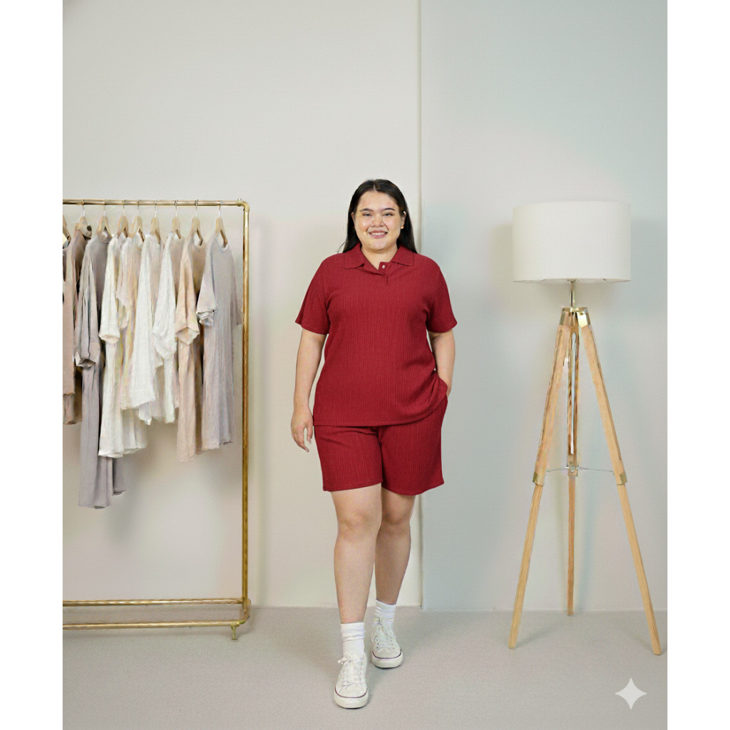 [ลด ล้างสต็อก] ชุดเซ็ทสาวอวบ สาวพลัสไซส์ 100 โลใส่ได้ คอปก อก 46-50 นิ้ว ใส่สบายทั้งตัว TZ5010