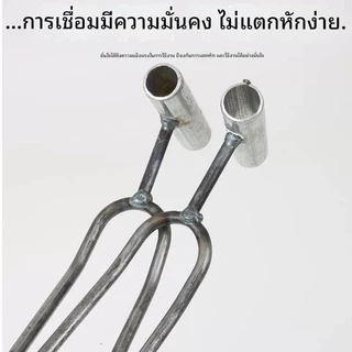 COD ส้อมพรวนดินสองง่ามมือถือ◆เหล็กหนา1.8มม.+ด้ามท่อกลม◆แรงทน>200N◆เหมาะสำหรับทำไร่-สวนครัว◆