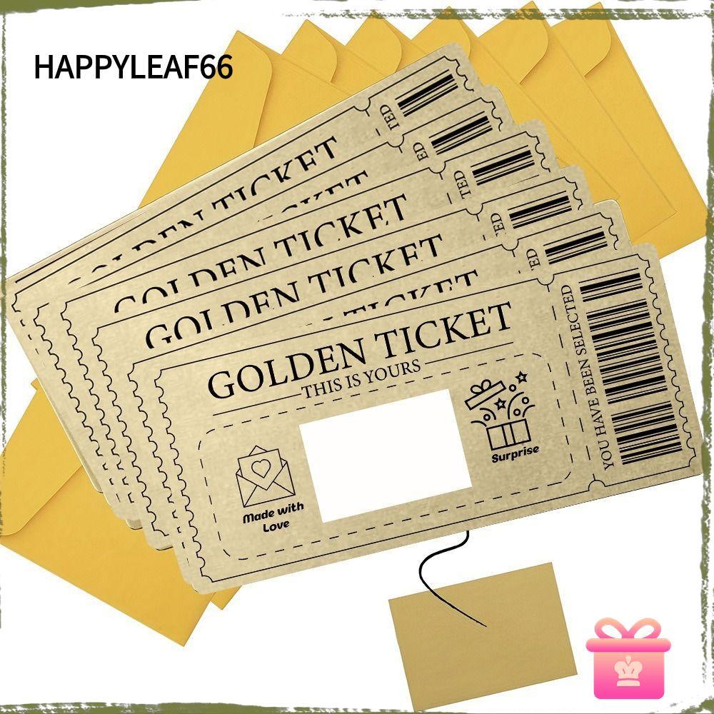 HAPPYLEAF66 Golden Ticket Scratch- Card,พร้อมซองจดหมายคอนเสิร์ต,Raffle Gift Party Favor Scratch Tick