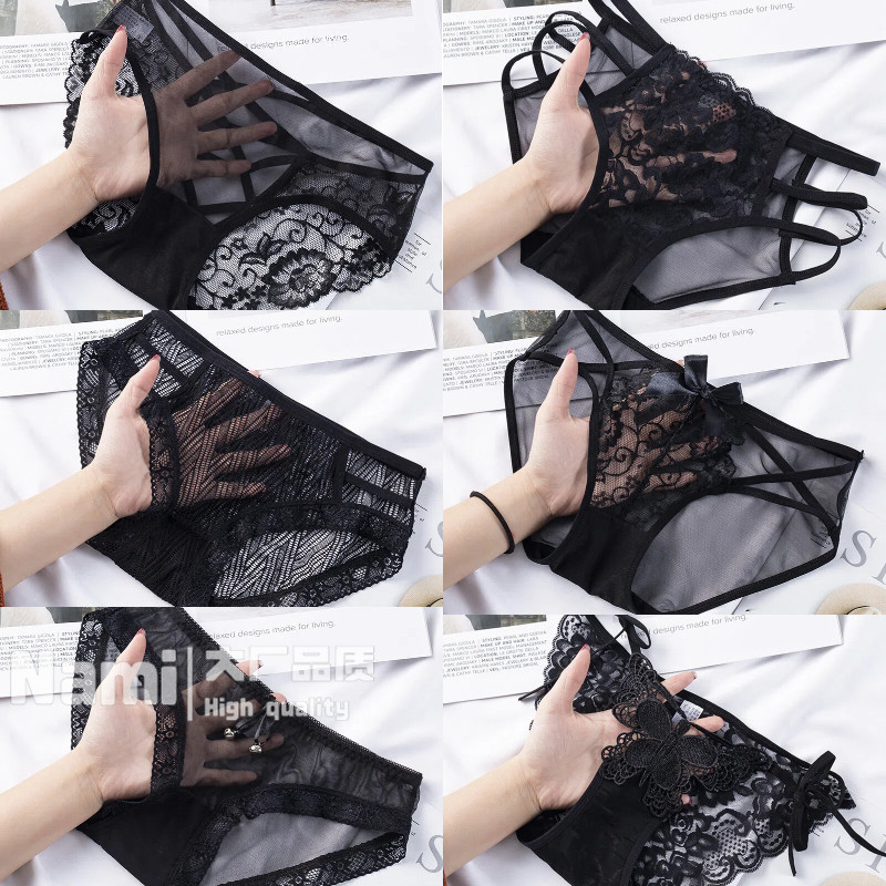 6pcs กางเกงชั้นในสำหรับผู้หญิง สีดำ/ขาว/แดง ผลิตจากผ้าฝ้าย ขนาดพอดีตัว ไร้รอยต่อ แพ็กเกจ