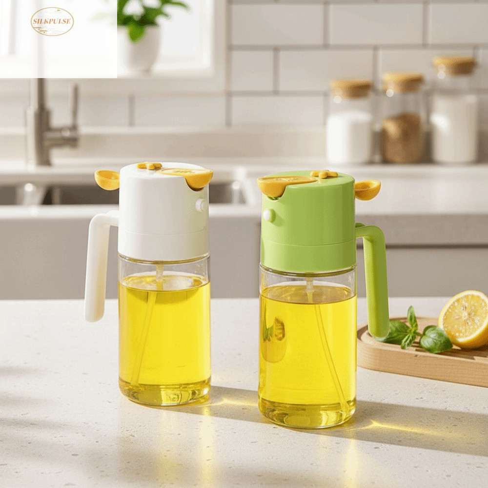 สเปรย์น้ํามัน SILKPULSE, เครื่องจ่ายน้ํามัน 460 มล., รีฟิล 2-in-1 Anti-Leakage Food-grade Cooking Sp