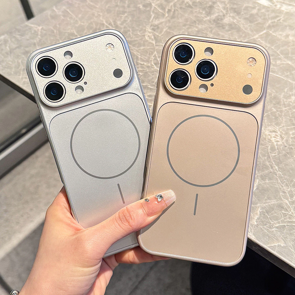 บางเฉียบหน้าต่างขนาดใหญ่แม่เหล็กเคสโทรศัพท์ for iPhone 17 15 13 14 16 Pro max ป้องกันลายนิ้วมือ ฟังก์ชันป้องกันกล้อง