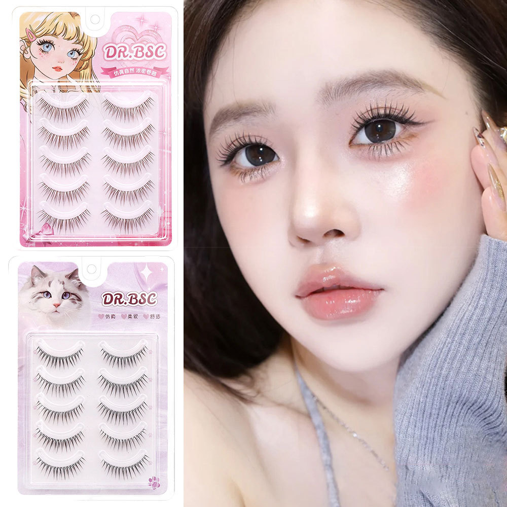 Cross ธรรมชาติยาว 5 คู่ขนตาปลอมสีดํา/สีน้ําตาล Lash Extension การ์ตูน Eye Reusable เกาหลีแต่งหน้าเครื่องสําอางความงาม