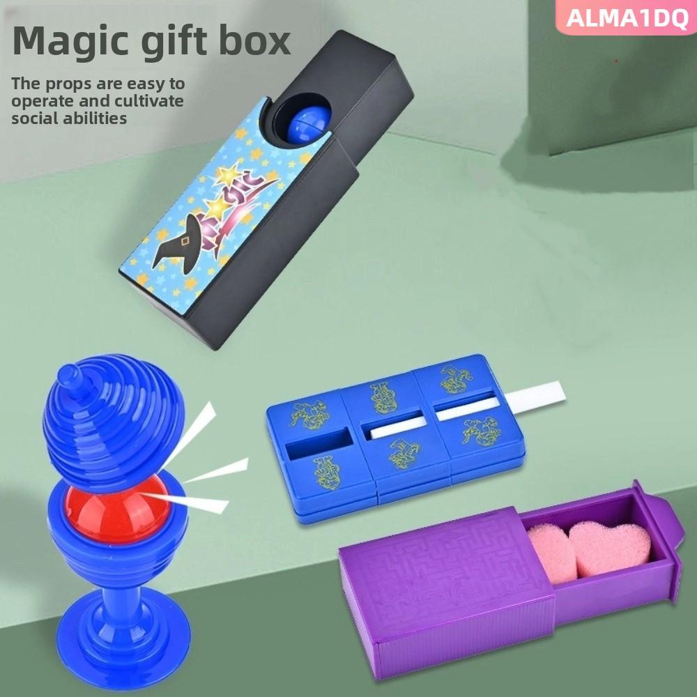 ALMA1DQ Magic Box, Trick Performance Magic Purple Magic Disappearing Box, ยอดนิยมตลก Mystery Magic S
