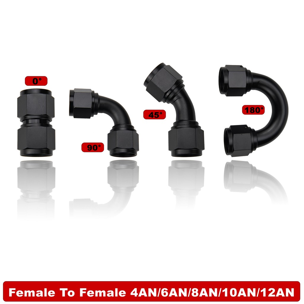 ฟิตติ้งตัวเมีย AN4 AN6 AN8 AN10 AN12 ข้อต่อะแดปเตอร์สําหรับน้ํามันเชื้อเพลิงงอและตรง 0 45 90 180องศา