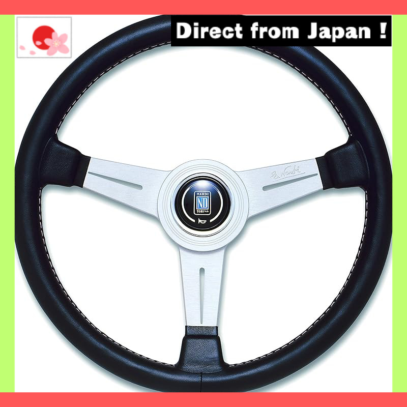NARDI CLASSIC Black Leather & Silver Spoke 380mm Steering Wheel N151 N151【Japan Original】