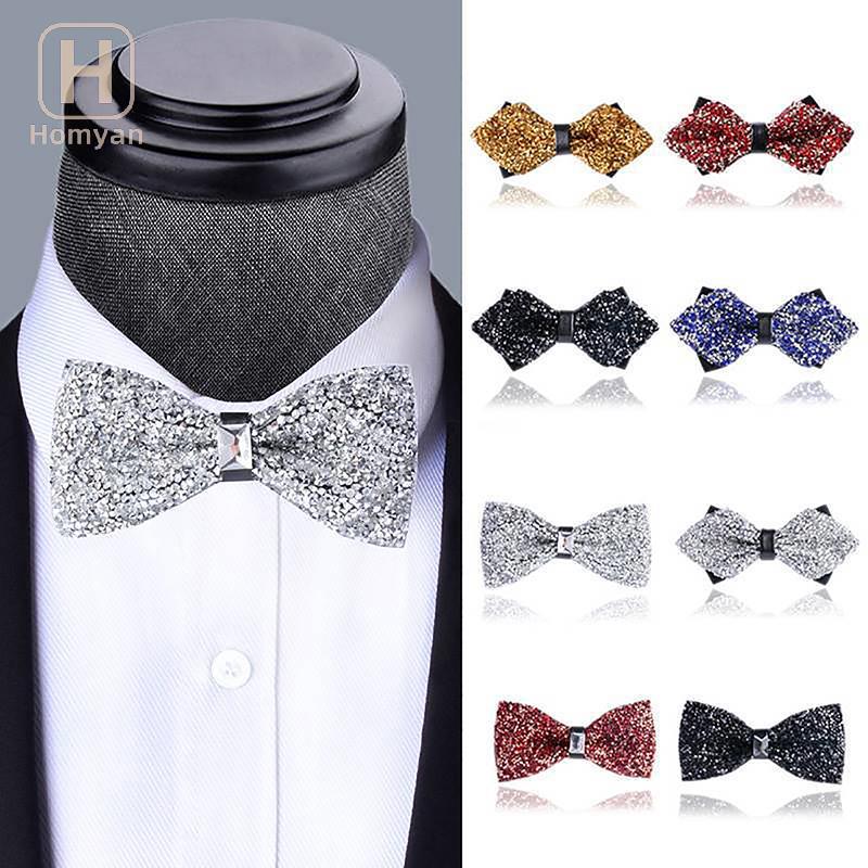 เข็มขัดเนคไทโบว์สำหรับชาย พร้อมเลื่อมrhinestone แบบpre-tied เหมาะสำหรับพิธีสมรสและงานเต้นรำ