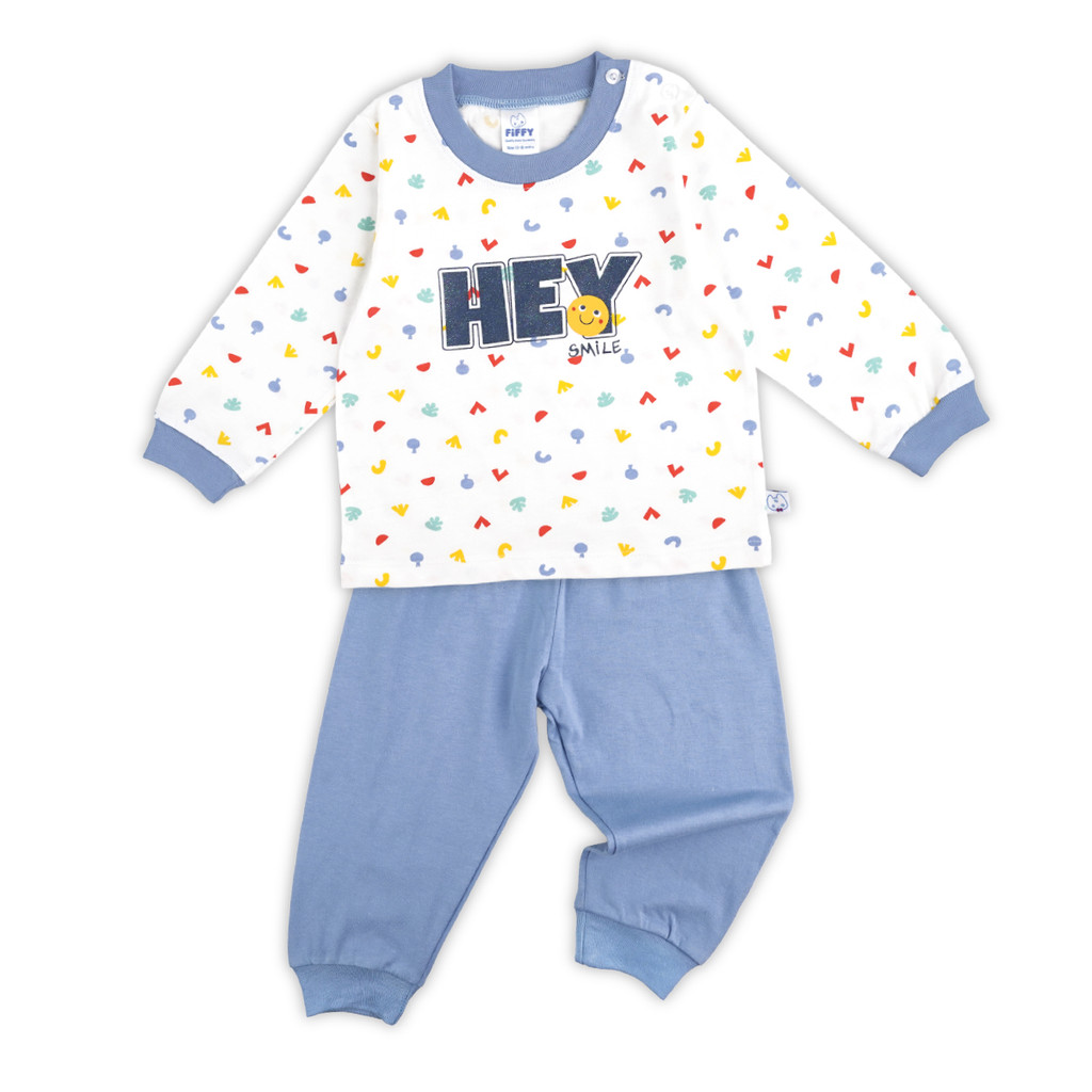 FIFFY HEY SMILE LONG SLEEVE BOY PYJAMAS SUIT BAJU TI (3425011)