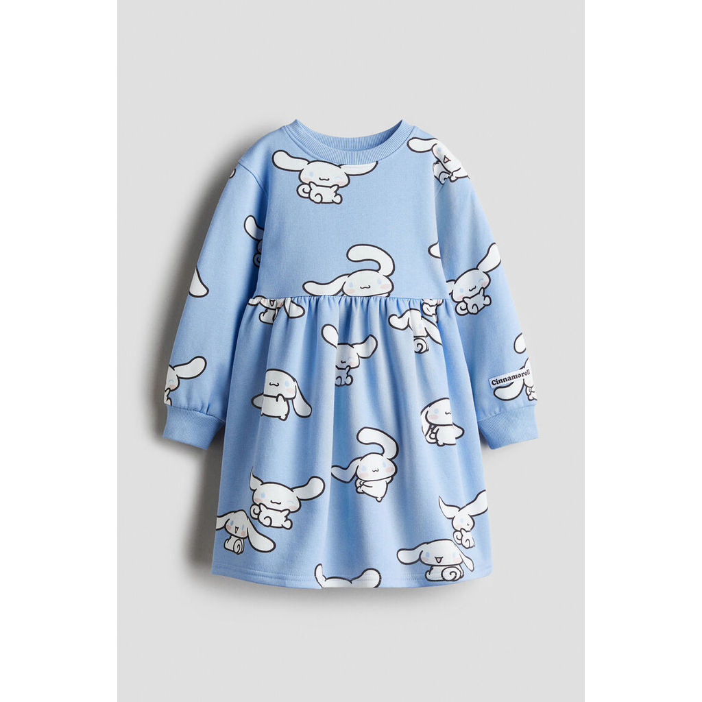 H&M(เอชแอนด์เอ็ม) เดรสสเวตเชิ้ตพิมพ์ลาย Girls Printed sweatshirt dress 1316236_1