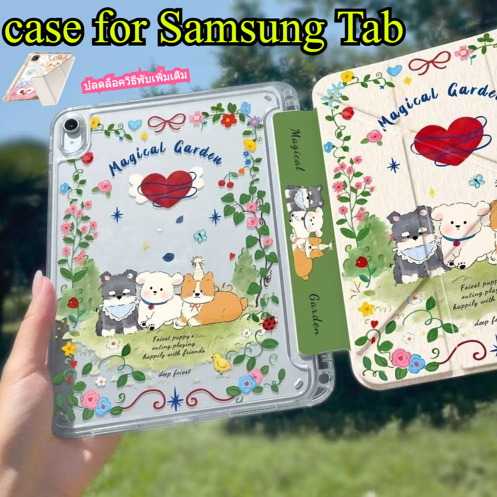 [ใหม่] 3+Y Fold Case For Galaxy Tab S9 S10 FE A9+ A8 S6Lite S9 FE+ S7 S8+ S9 FE+ วัสดุอะคริลิคอะคริลิคพับตัวกรณี