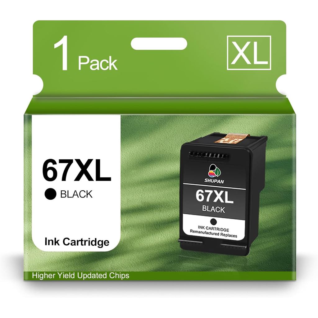 67 Black Ink Cartridges Replacement for HP 67 67 XL Work for Envy 6055 6052 6058 6075 Envy Pro 6455e
